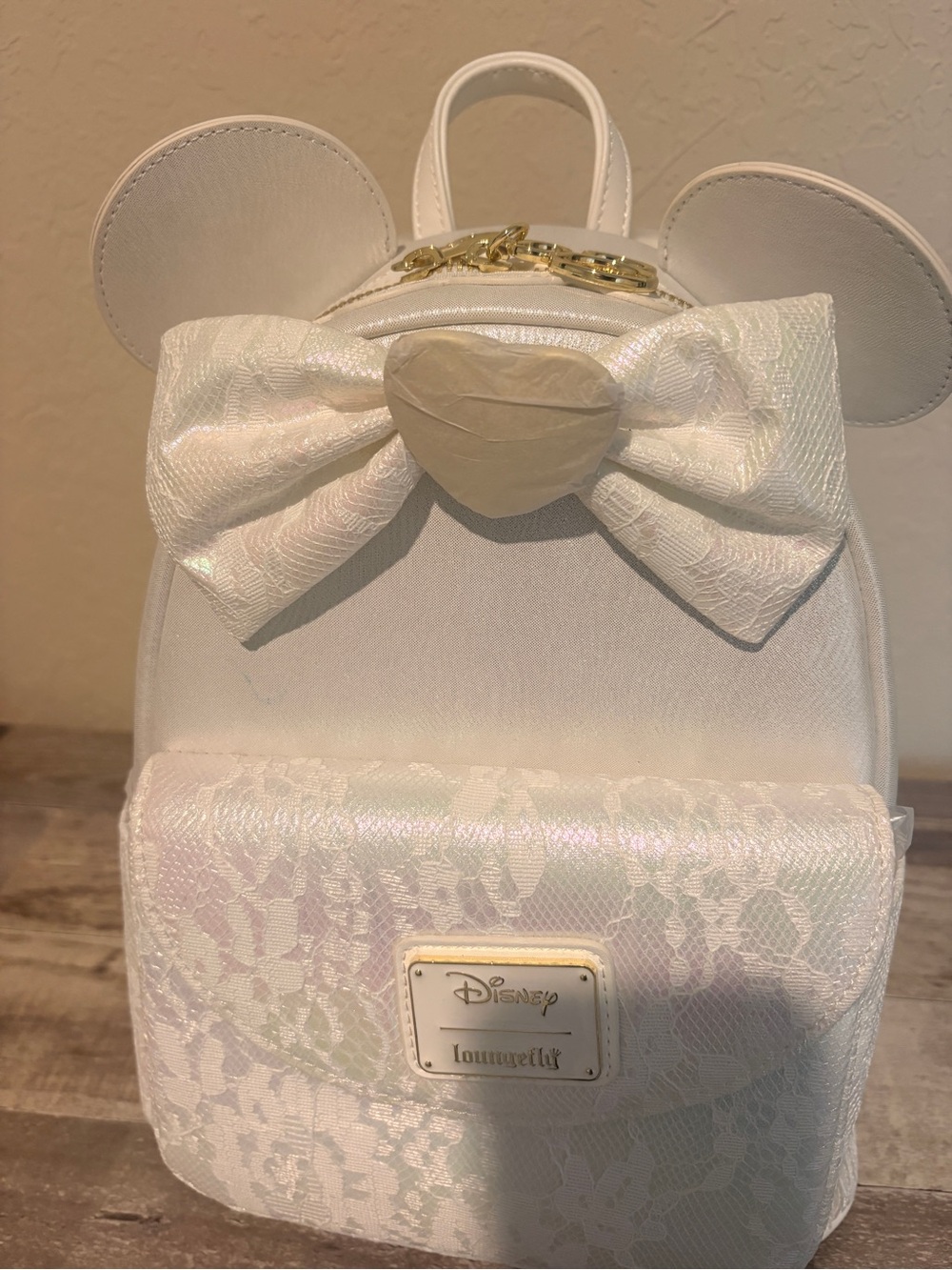 Loungefly Iridescent White Minnie Ear Mini Backpack